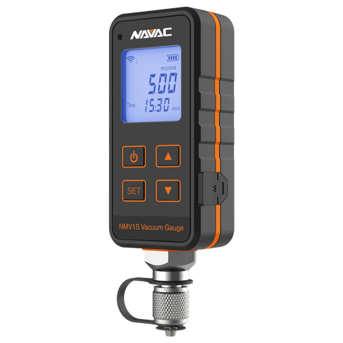 NAVAC NMV1S Premium Bluetooth Micron Vacuum Gauge, Pirani Sensor, 500 PSI Overload