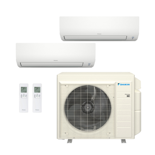 Daikin 18,000 BTU Wall Mounted Dual Zone Ductless Mini Split Heat Pump Wall 9K + 9K MXM Series