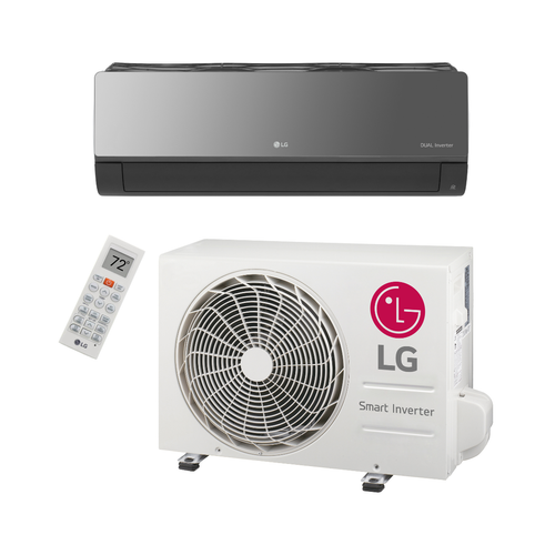 LG 9,000 BTU 23.8 SEER2 Wall Mounted Ductless Mini Split Heat Pump System R32 Refrigerant Art Cool Mirror, model KSUAK091A