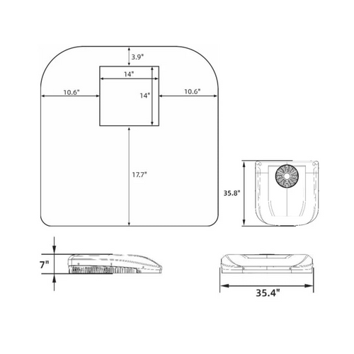 Velit 12,000 BTU 1200W Recreational Vehicle / Truck Rooftop Air Conditioner in White 48V R32 Refrigerant | 48V3000RW