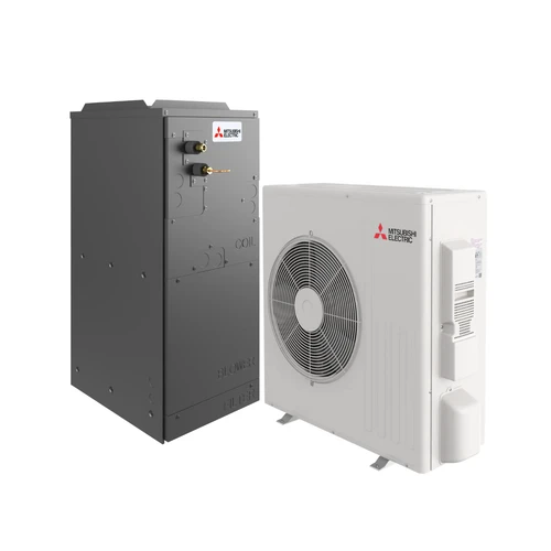 Mitsubishi Electric 1 Ton 12,000 BTU 20 SEE2R2 Ducted Multi Position Heat Pump Side Discharge System R454B Refrigerant P Series, model SZ-PVA12