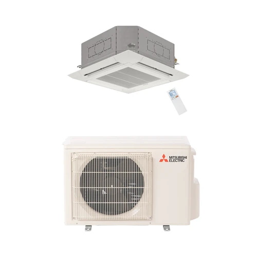 Mitsubishi Electric 42,000 BTU 21 SEER2 4 Way Ceiling Cassette Cooling Only Mini Split System R454B Refrigerant P Series, model PY-PLA42