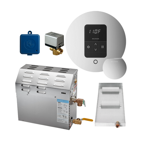 Mr Steam 5kW 17,061 BTU Steam Shower Generator Package with Round iTempo Control and Accessories | R05C10AA