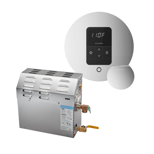 Mr Steam 15kW 51,183 BTU Steam Shower Generator Package with Round Super iTempo Control | R15C10A-R15C10B