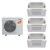 Mitsubishi Electric 24,000 BTU 20 SEER2 Hyper-Heat Tri Zone 4-Way Ceiling Cassette Ductless Mini Split Heat Pump System 9+9+9 R454B Refrigerant