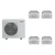 Mitsubishi Electric 30,000 BTU 21 SEER2 Quad Zone 4-Way Ceiling Cassette Ductless Mini Split Heat Pump System 9+9+9+9 R454B Refrigerant