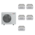 Mitsubishi Electric 42,000 BTU 19 SEER2 Five Zone 4-Way Ceiling Cassette Ductless Mini Split Heat Pump System 9+9+9+9+12 R454B Refrigerant