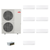 Mitsubishi Electric 48,000 BTU 23 SEER2 Smart Multi Seven Zone Wall Mounted Ductless Mini Split Heat Pump System 6+6+6+6+6+6+18 with Branch Box R454B