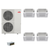 Mitsubishi Electric 48,000 BTU 23 SEER2 Smart Multi Quad Zone 4-Way Ceiling Cassette Ductless Mini Split Heat Pump System 15+15+15+15 with Branch Box R454B