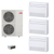 Mitsubishi Electric 48,000 BTU 23 SEER2 Smart Multi Tri Zone Floor Mounted Ductless Mini Split Heat Pump System 9+9+18 with Branch Box R454B
