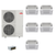 Mitsubishi Electric 60,000 BTU 20 SEER2 Smart Multi Five Zone 4-Way Ceiling Cassette Ductless Mini Split Heat Pump System 9+9+9+9+18 with Branch Box R454B