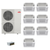 Mitsubishi Electric 60,000 BTU 20 SEER2 Smart Multi Seven Zone 4-Way Ceiling Cassette Ductless Mini Split Heat Pump System 9+9+9+9+12+12+12 with Branch Box R454B