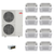 Mitsubishi Electric 60,000 BTU 20 SEER2 Smart Multi Eight Zone 4-Way Ceiling Cassette Ductless Mini Split Heat Pump System 9+9+9+9+9+9+9+9 with Branch Box R454B