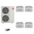 Mitsubishi Electric 48,000 BTU 23 SEER2 Hyper-Heat Smart Multi Quad Zone 4-Way Ceiling Cassette Ductless Mini Split Heat Pump System 9+12+15+18 with Branch Box R454B