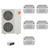 Mitsubishi Electric 48,000 BTU 23 SEER2 Hyper-Heat Smart Multi Five Zone 4-Way Ceiling Cassette Ductless Mini Split Heat Pump System 9+9+9+15+18 with Branch Box R454B