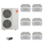 Mitsubishi Electric 48,000 BTU 23 SEER2 Hyper-Heat Smart Multi Six Zone 4-Way Ceiling Cassette Ductless Mini Split Heat Pump System 9+9+9+9+9+12 with Branch Box R454B