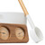 SaunaLife Essentials Set 1 Wood Sauna Bucket and Ladle Set w/ Sand Timer and White Thermometer