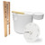 SaunaLife Essentials Set 4 Wood Sauna Bucket and Ladle Set w/ Thermometer