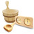 SaunaLife Essentials Set 8 Wood Sauna Bucket and Ladle Set w/ Thermometer and Hygrometer