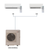 Mitsubishi Electric dual zone system layout MXZ-2C20NA4 with 6K and 12K indoor units
