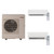 Mitsubishi MXZ-2C20NA4-MSZ-GS09NA-MSZ-FW12NA dual zone system: outdoor unit with indoor units and remotes