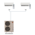 Mitsubishi Electric dual zone system layout MXZ-2C20NAHZ4 with 12K and 12K indoor units