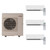Mitsubishi MXZ-3C24NA3-MSZ-GS06NA-MSZ-GS06NA-MSZ-GS09NA tri zone system: outdoor unit with indoor units and remotes