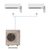 Mitsubishi Electric dual zone system layout MXZ-3C24NA3 with 6K and 9K indoor units