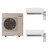 Mitsubishi MXZ-3C24NA3-MSZ-FW12NA-MSZ-FW12NA dual zone system: outdoor unit with indoor units and remotes