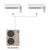 Mitsubishi Electric dual zone system layout MXZ-3C24NAHZ4 with 6K and 9K indoor units
