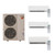 Mitsubishi MXZ-3C24NAHZ4-MSZ-GS06NA-MSZ-GS09NA-MSZ-FW12NA tri zone system: outdoor unit with indoor units and remotes