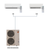 Mitsubishi Electric dual zone system layout MXZ-3C24NAHZ4 with 6K and 12K indoor units
