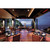 Sunstar SGL50-L7 50,000 BTU propane glass patio heater, installed over restaurant patio seating