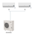 Mitsubishi Electric dual zone system layout MXZ-2D20NL with 9K and 9K indoor units