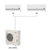 Mitsubishi Electric dual zone system layout MXZ-4D30NL with 9K and 18K indoor units
