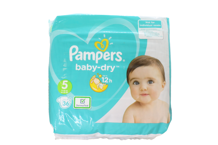 Pampers Baby-Dry Size x 36 Nappies (Packaging Damaged)
