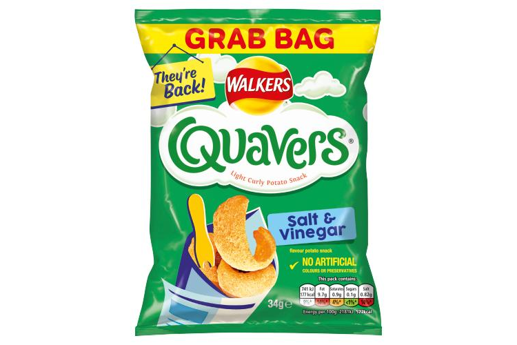 Walkers Quavers Salt & Vinegar Snacks 34g
