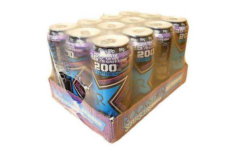 Case of Rockstar - Supersours Energy Drink - Blue Raspberry - 12 x 500ml