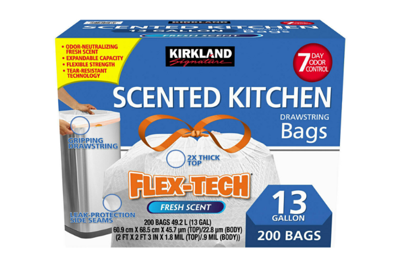 Kirkland - Scented Kitchen Drawstring Bags - Fresh Scent - 200 Bags ...