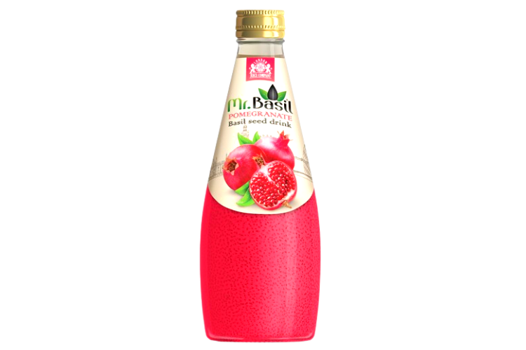 Mr Basil Pomegranate Basil Seed Drink 290ml Best Before it's