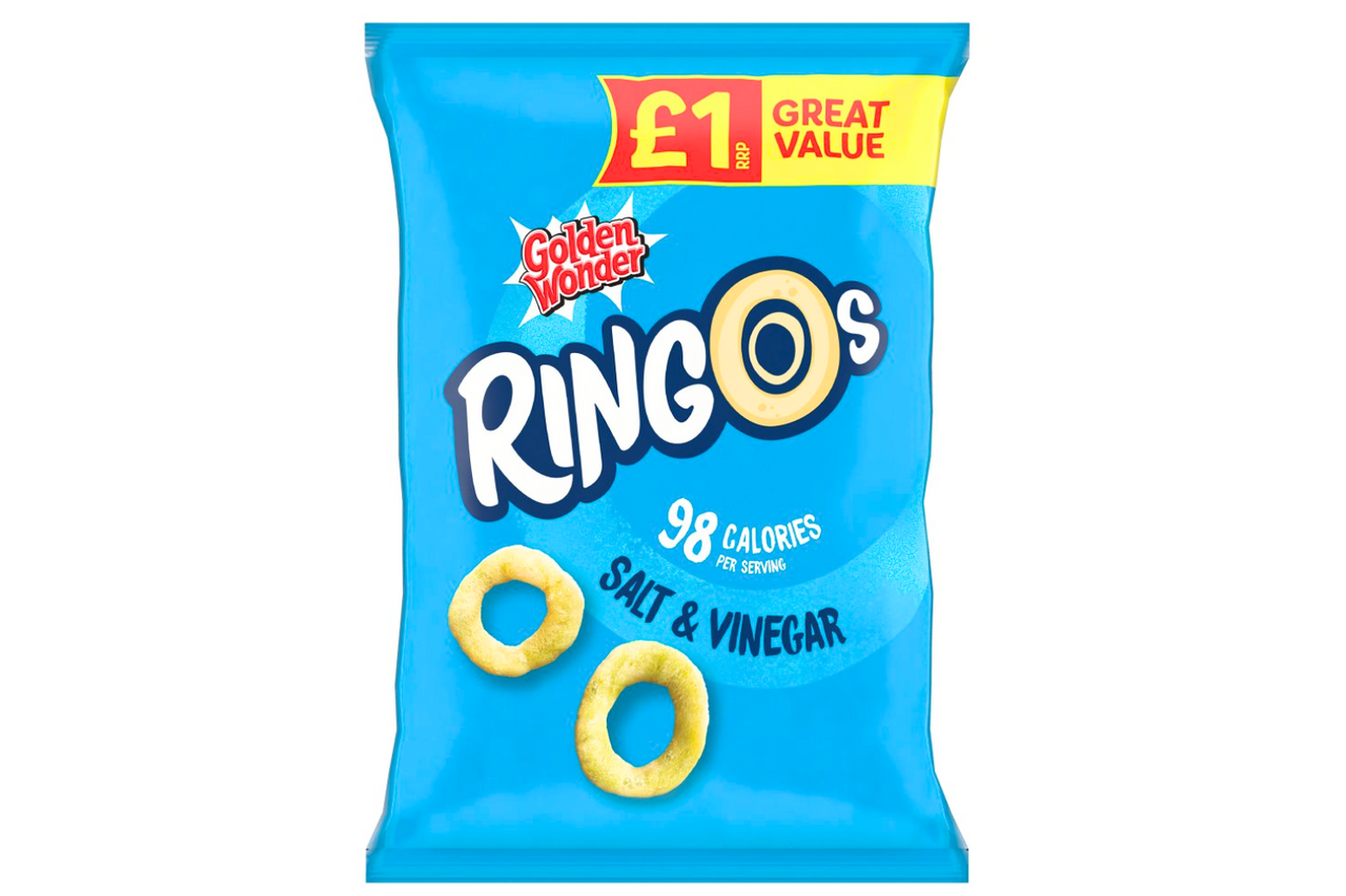Golden Wonder - Ringos - Salt & Vinegar Flavour Crisps - 40g - Best ...