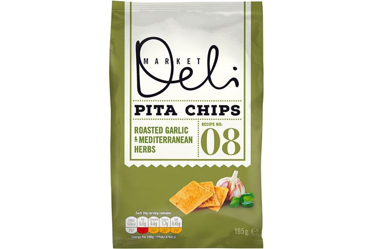 Market Deli Pita Chips Roasted Garlic & Mediterranean Herbs 165g