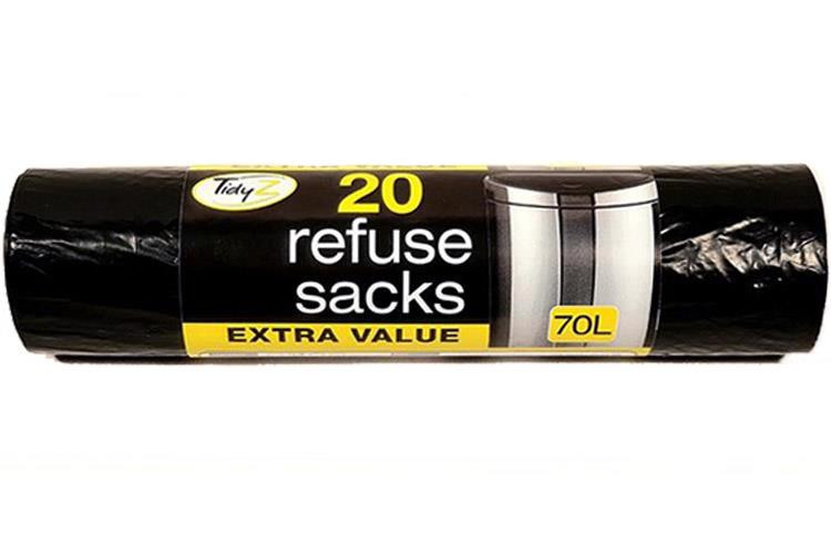 Tidy Z - 20 Refuse Sacks - 70l - 79cm High