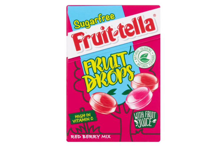FruitTella Sugarfree Red Berry Mix Fruit Drops 45g