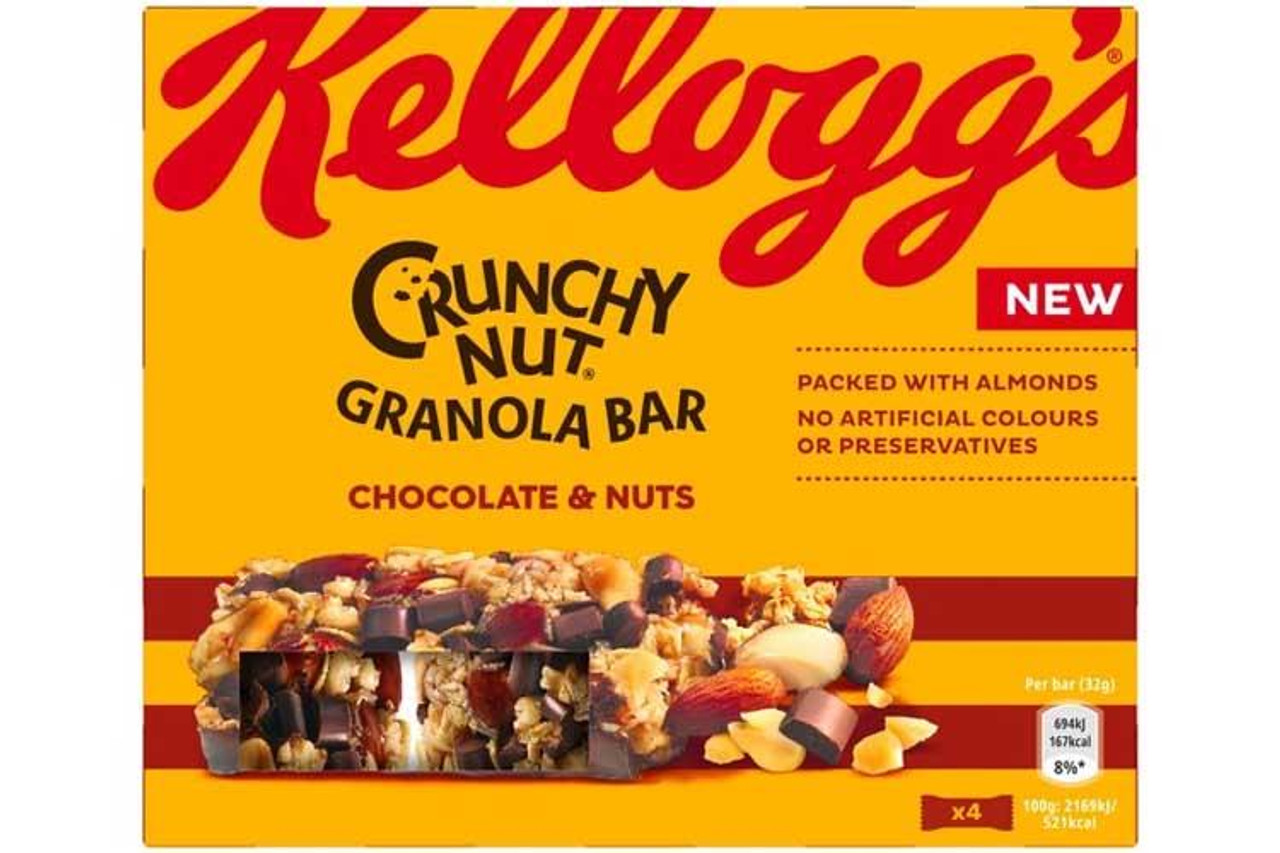 Kellogg's Crunchy Nut Granola Bar Chocolate & Nuts 4 x 32g bars