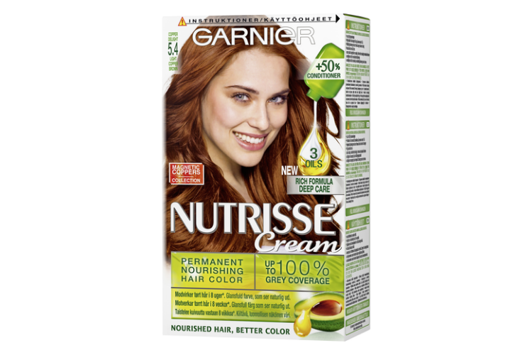 Garnier Nutrisse Cream 5.4 Light Copper Brown Permanent Hair Colour