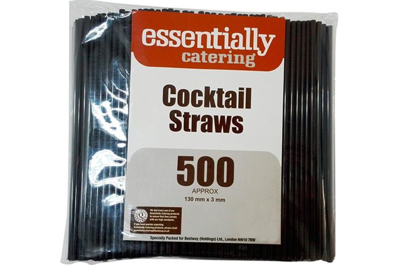 Essentially Catering Black Cocktail Straws 500