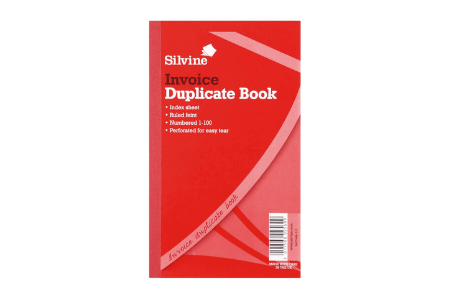 Silvine - Carnet Autocopiant Factures - Duplicata Numéroté 1 à 100 - 210x127 Mm - Avec Feuille Carbone