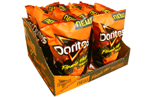 Box Of Doritos - Flaming Hot Tangy Cheese - 12 x 180g