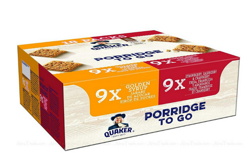 Quaker - Porridge To Go - Breakfast Squares - 18x55g  Packs